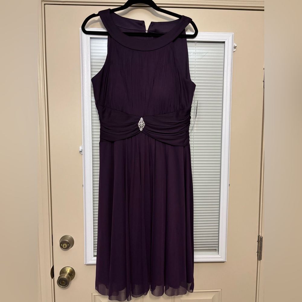 Jessica Howard Purple Ruched Dress